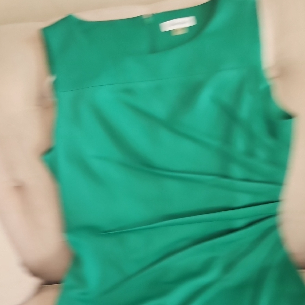 Calvin Klein Emerald Green Sleeveless Midi Sheath Dress - Picture 3 of 6